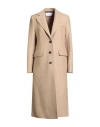 Harris Wharf London Woman Coat Sand Size 8 Virgin Wool In Neutral