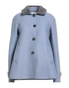 Harris Wharf London Woman Coat Sky Blue Size 4 Virgin Wool In Multi