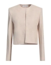 Harris Wharf London Woman Jacket Beige Size 8 Cotton