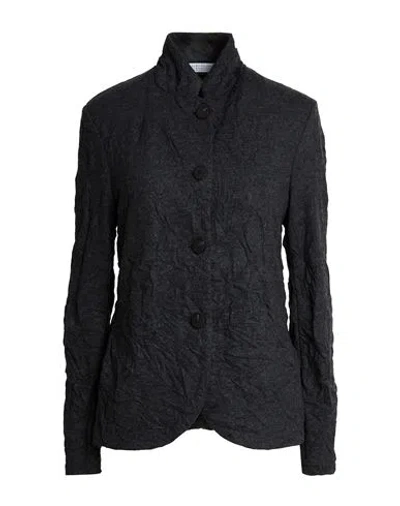 Harris Wharf London Woman Jacket Charcoal Size 6 Virgin Wool, Polyamide In Black