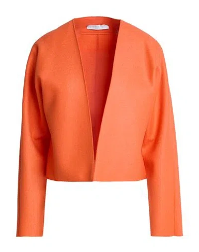 Harris Wharf London Woman Jacket Coral Size 4 Virgin Wool In Orange