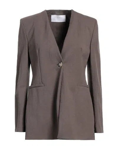 Harris Wharf London Woman Jacket Lead Size 12 Viscose, Polyamide In Grey