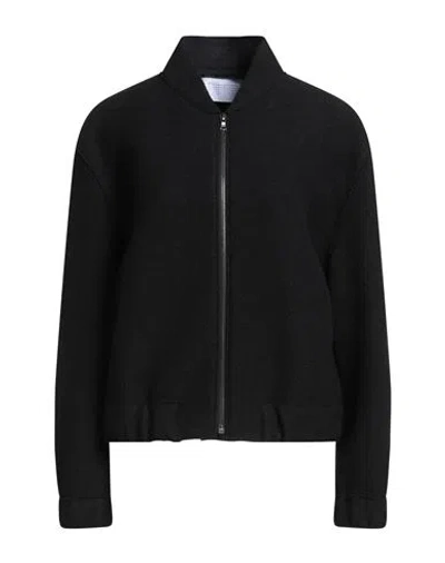 Harris Wharf London Woman Jacket Midnight Blue Size 8 Virgin Wool In Black