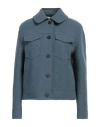 Harris Wharf London Woman Jacket Slate Blue Size 8 Virgin Wool