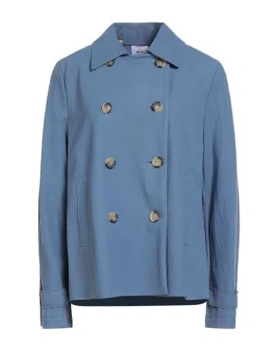 Harris Wharf London Woman Jacket Slate Blue Size 8 Viscose, Polyamide