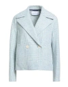 Harris Wharf London Woman Jacket Turquoise Size 6 Wool, Silk, Cotton, Viscose In Blue