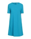 Harris Wharf London Woman Mini Dress Turquoise Size 12 Viscose, Polyamide, Elastane In Blue