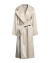 Harris Wharf London Woman Overcoat Beige Size 10 Polyester In Beige
