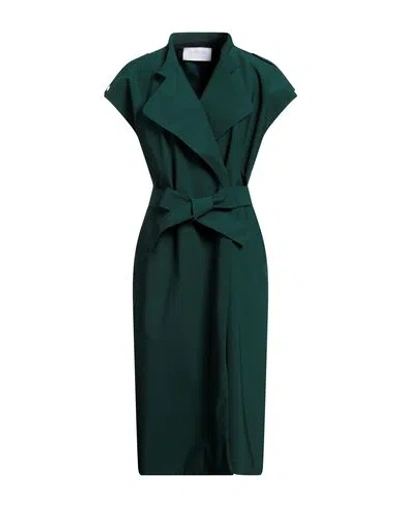 Harris Wharf London Woman Overcoat Dark Green Size 6 Polyester