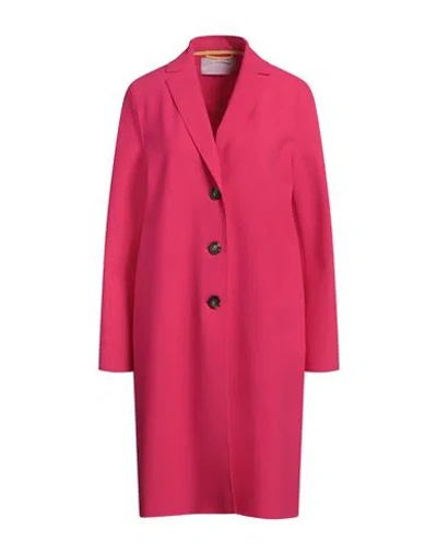 Harris Wharf London Woman Overcoat & Trench Coat Fuchsia Size 6 Polyamide, Elastane In Pink