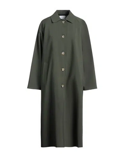 Harris Wharf London Woman Overcoat & Trench Coat Military Green Size 6 Polyamide, Elastane
