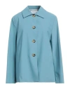 Harris Wharf London Woman Overcoat & Trench Coat Pastel Blue Size 10 Polyester