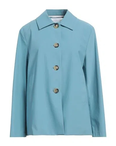 Harris Wharf London Woman Overcoat & Trench Coat Pastel Blue Size 10 Polyester In Blue