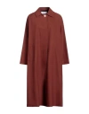 Harris Wharf London Woman Overcoat Rust Size 8 Polyester In Red