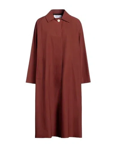 Harris Wharf London Woman Overcoat Rust Size 8 Polyester In Red