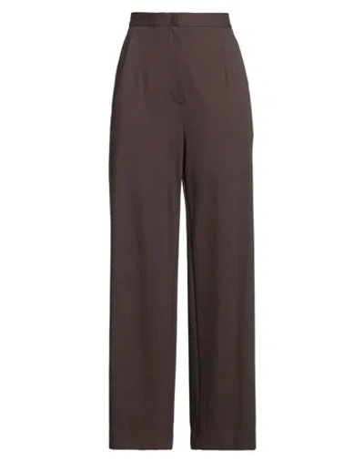 Harris Wharf London Woman Pants Chocolate Brown Size 6 Viscose, Polyamide, Elastane