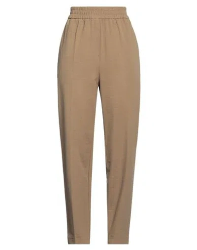 Harris Wharf London Woman Pants Khaki Size 6 Cotton, Polyester In Beige