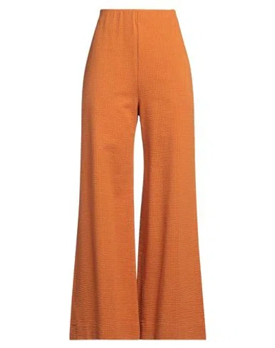 Harris Wharf London Woman Pants Orange Size 6 Cotton, Polyester