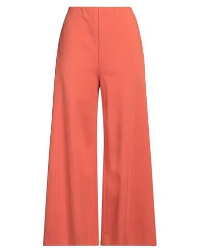 Harris Wharf London Woman Pants Rust Size 8 Polyester, Elastane In Red