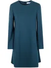 Harris Wharf London Long-sleeved Wool Day Dress In Blue