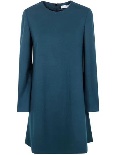 Harris Wharf London Women Bell Sleeves Dress Superfine Merino In Blue