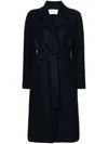 Harris Wharf London Belted Wool Coat In Blue