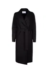Harris Wharf London Women Long Double Breasted Coat In Black