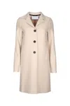Harris Wharf London Women Button Up Boxy Coat Pressed Wool In Neutral