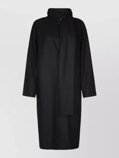 Harris Wharf London Women Cashmere Blend Coat High Collar Scarf In Black