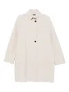 Harris Wharf London Wool High Neck Coat With Side Pockets In Nude
