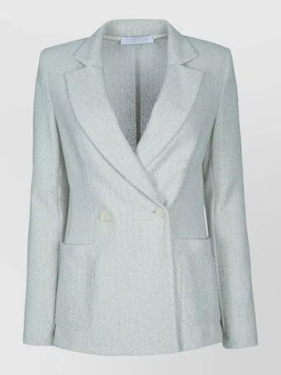 Harris Wharf London Women Double Breasted Blazer Shoulder Pads In Blue