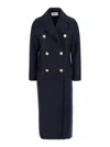 Harris Wharf London Blue Double-breasted  Coat With Wide Notched Revers