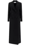 Harris Wharf London Black Double-breasted Long Coat With Peak Revers In Wool Woman In Grey