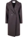 Harris Wharf London Women Dropped Shoulder Double Breasted Coat Pressed Wool In Gray