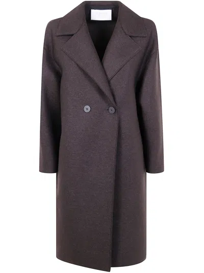 Harris Wharf London Women Dropped Shoulder Double Breasted Coat Pressed Wool In Gray
