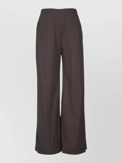 Harris Wharf London Women High Waist Wide Leg Trousers Rayon In Brown