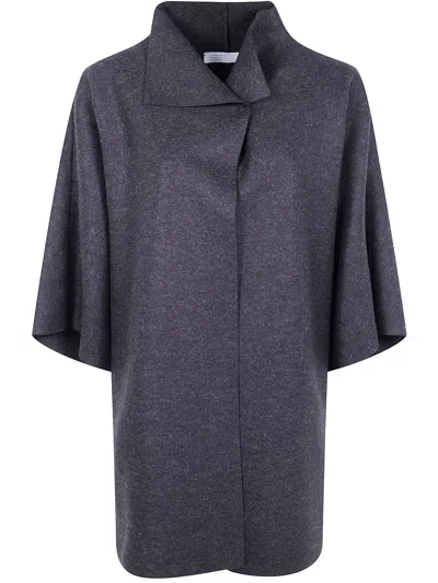 Harris Wharf London Women Kimono Mantle Pressed Wool In Gray