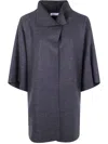 Harris Wharf London Mantle High-neck Half-sleeve Coat