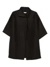 Harris Wharf London Short-sleeve Collared Coat In Black