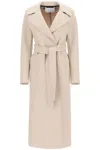 Harris Wharf London Long Coat In Pressed Wool In Beige