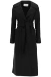 Harris Wharf London Coat With Belted Lapels In Black