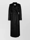 Harris Wharf London Women Long Trench Double Stitching Pressed Wool In Black