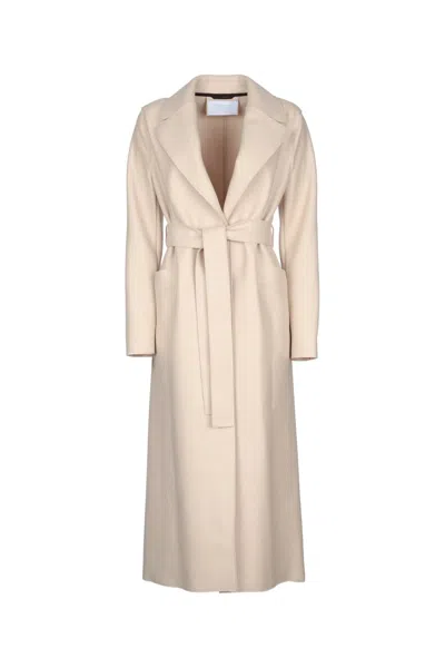 Harris Wharf London Women Long Maxi Coat Pressed Wool In Neutral