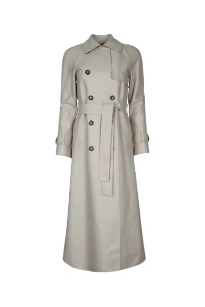 Harris Wharf London Women Long Raglan Trench Light Pressed Wool In White
