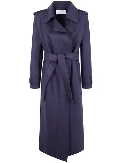 HARRIS WHARF LONDON HARRIS WHARF LONDON WOMEN LONG TRENCH DOUBLE STITCHING PRESSED WOOL