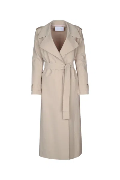 Harris Wharf London Women Long Trench Scuba In Neutral