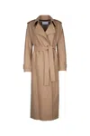 Harris Wharf London Long Maxi Coat In Tan