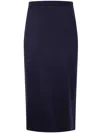 Harris Wharf London Women Midi Skirt Superfine Merino In Blue