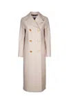 Harris Wharf London Women Double-breasted Military Coat With Back Vent In Almond