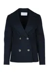 Harris Wharf London Women Peacoat Diagonal Crafted With Loro Piana Fab